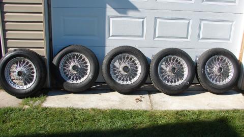5 wire wheels with tires